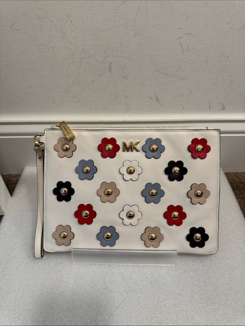 Michael kors floral embellished large wristlet wallet